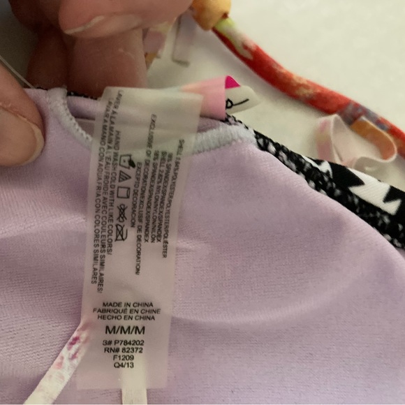 🌞NWT Raisins Aztec Print Padded Bra Top & Watercolor Bikini w/ Fringe A - Picture 3 of 13